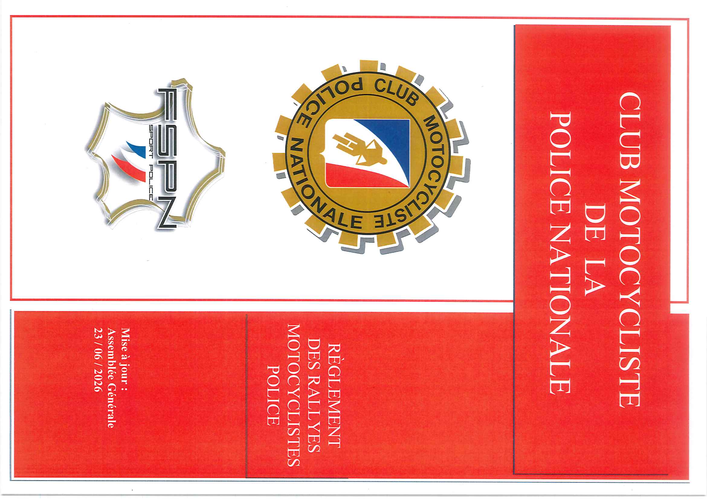 R&egrave;glement Rallye Motocyclistes Police 2026